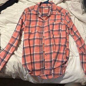 Pink Plaid Womans Flannel Shirt